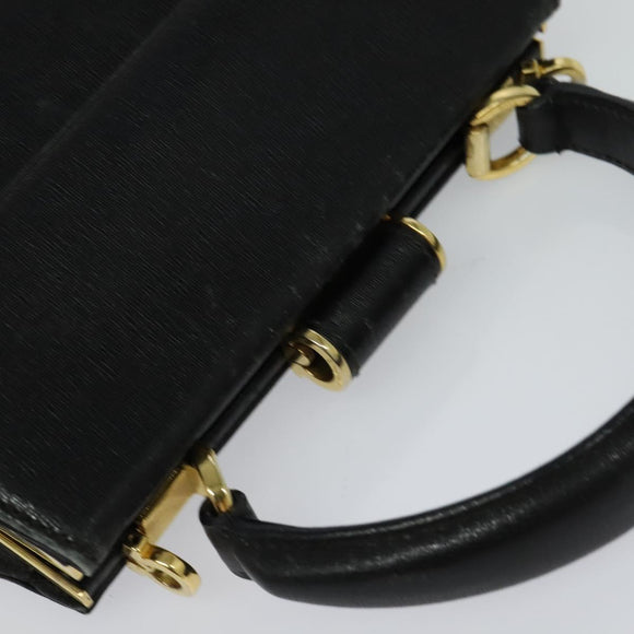 Salvatore Ferragamo Hand Bag Leather 2way Black Auth 101092