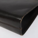 Salvatore Ferragamo Gancini Chain Shoulder Bag Leather Brown Gold Auth 101093-9