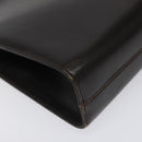 Salvatore Ferragamo Gancini Chain Shoulder Bag Leather Brown Gold Auth 101093-14