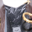 Salvatore Ferragamo Gancini Chain Shoulder Bag Leather Brown Gold Auth 101093-18