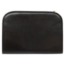 Salvatore Ferragamo Gancini Chain Shoulder Bag Leather Brown Gold Auth 101093-2