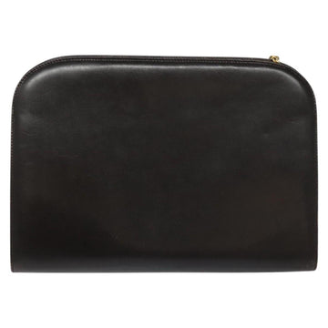 Salvatore Ferragamo Gancini Chain Shoulder Bag Leather Brown Gold Auth 101093 - 0