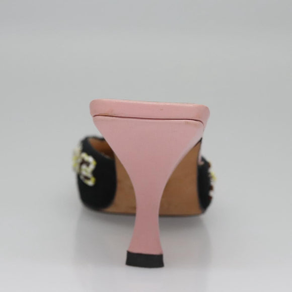 FENDI High Heels Canvas 35 1/2 Pink Auth 101094