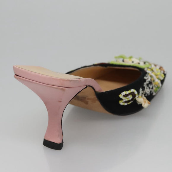 FENDI High Heels Canvas 35 1/2 Pink Auth 101094