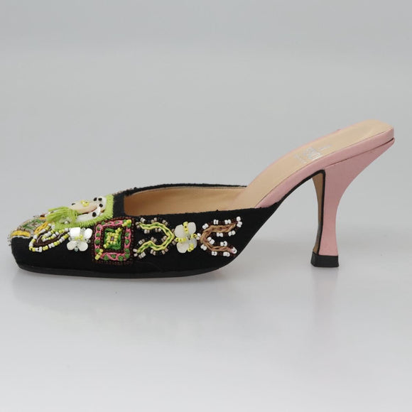 FENDI High Heels Canvas 35 1/2 Pink Auth 101094