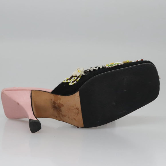 FENDI High Heels Canvas 35 1/2 Pink Auth 101094