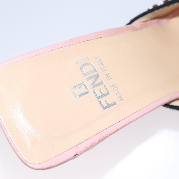 FENDI High Heels Canvas 35 1/2 Pink Auth 101094