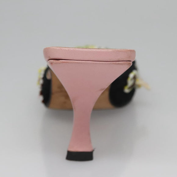 FENDI High Heels Canvas 35 1/2 Pink Auth 101094