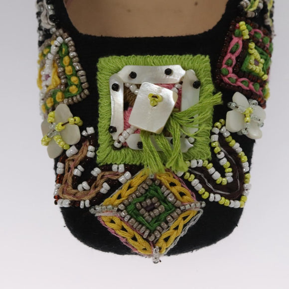 FENDI High Heels Canvas 35 1/2 Pink Auth 101094