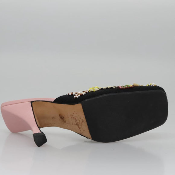 FENDI High Heels Canvas 35 1/2 Pink Auth 101094