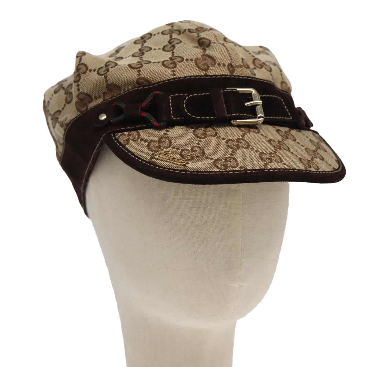 GUCCI GG Canvas Cap XL Beige Auth 101101