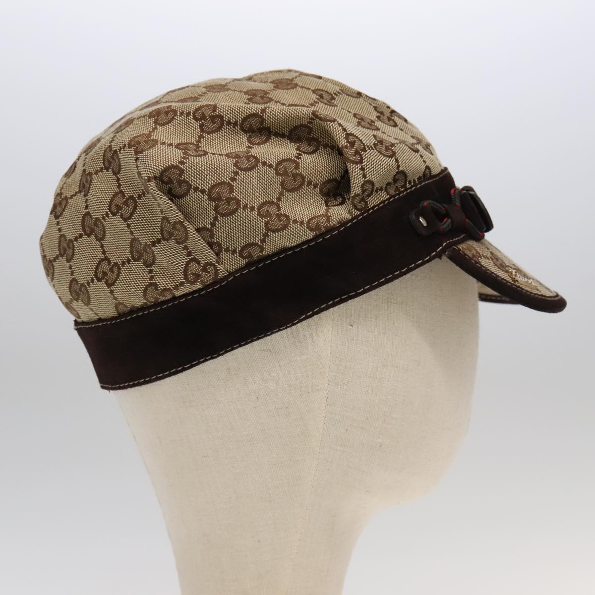 GUCCI GG Canvas Cap XL Beige Auth 101101