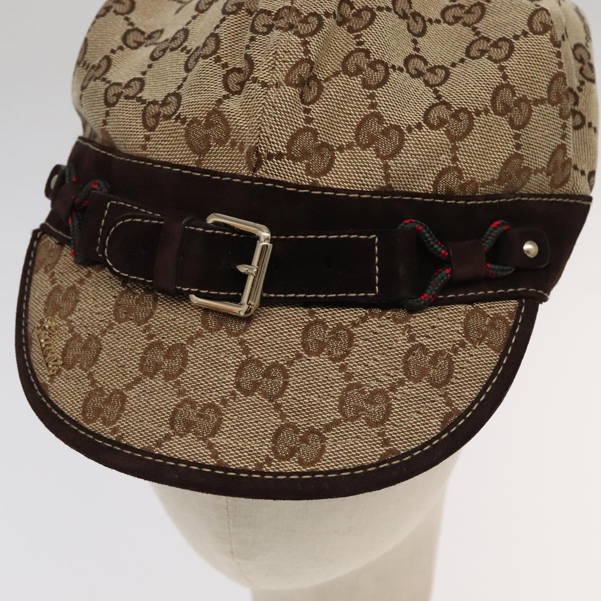 GUCCI GG Canvas Cap XL Beige Auth 101101