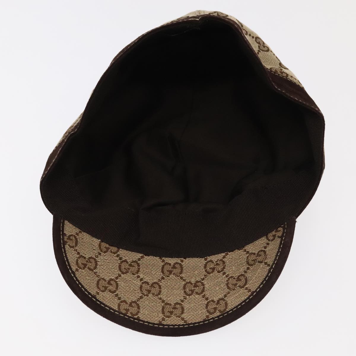 GUCCI GG Canvas Cap XL Beige Auth 101101