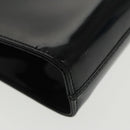 Salvatore Ferragamo Chain Shoulder Bag Enamel Black Gold Auth 101117-16