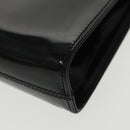 Salvatore Ferragamo Chain Shoulder Bag Enamel Black Gold Auth 101117-19