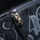Salvatore Ferragamo Chain Shoulder Bag Enamel Black Gold Auth 101117-23