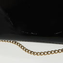 Salvatore Ferragamo Chain Shoulder Bag Enamel Black Gold Auth 101117-4