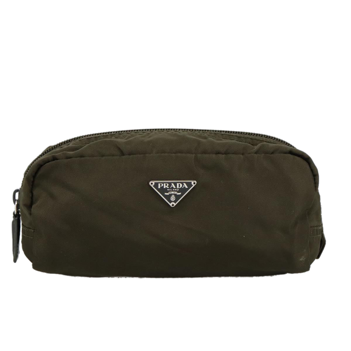 PRADA Pouch Nylon Khaki Auth 101120 - 0