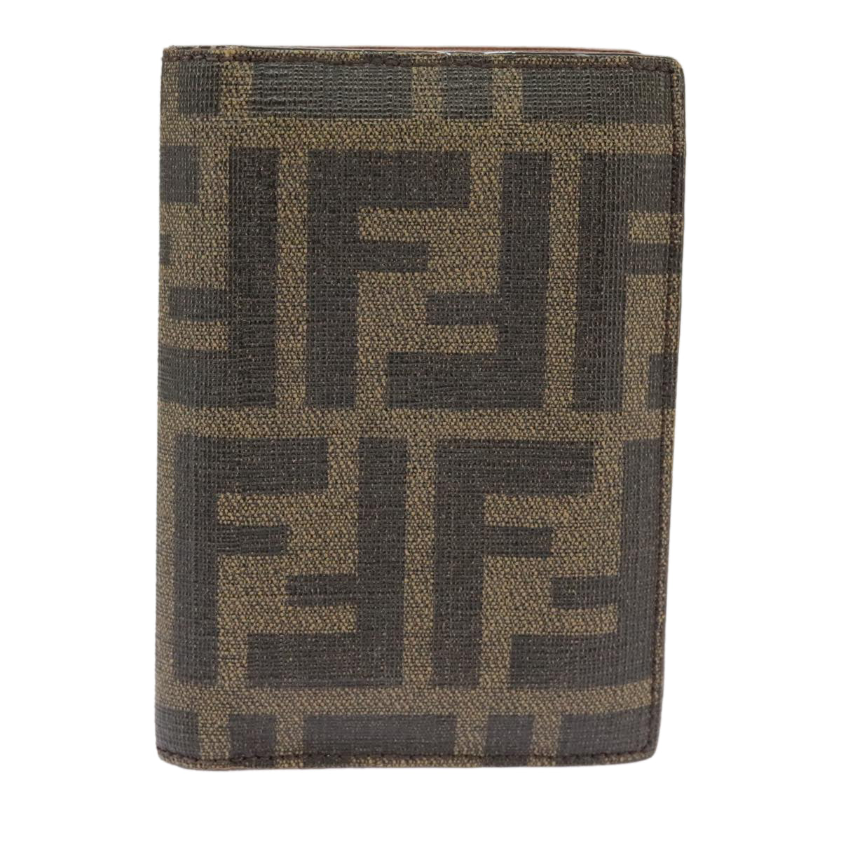 FENDI Zucca Canvas Card Case Black Brown Auth 101122 - 0