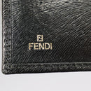 FENDI Wallet Leather Black Auth 101125-16