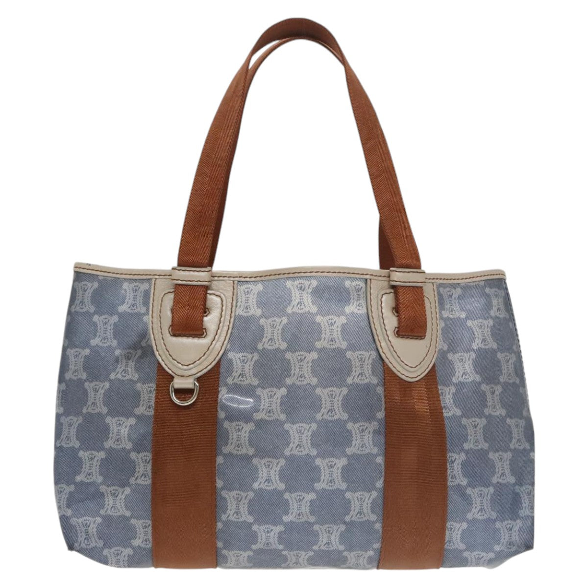 CELINE Macadam Canvas Tote Bag Vinyl Blue Auth 101131 - 0