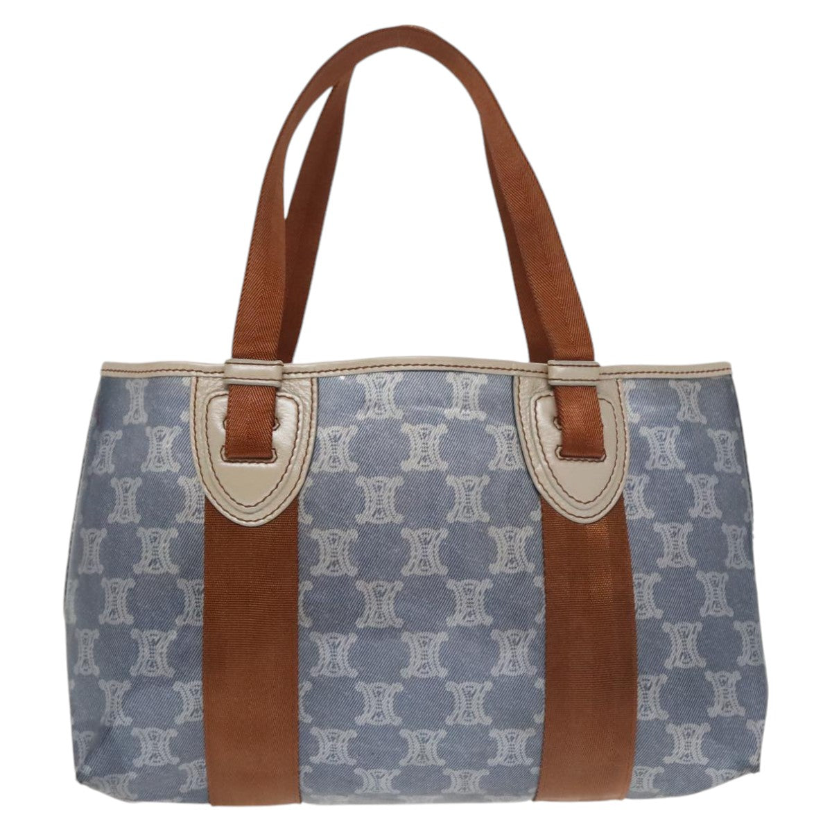 CELINE Macadam Canvas Tote Bag Vinyl Blue Auth 101131