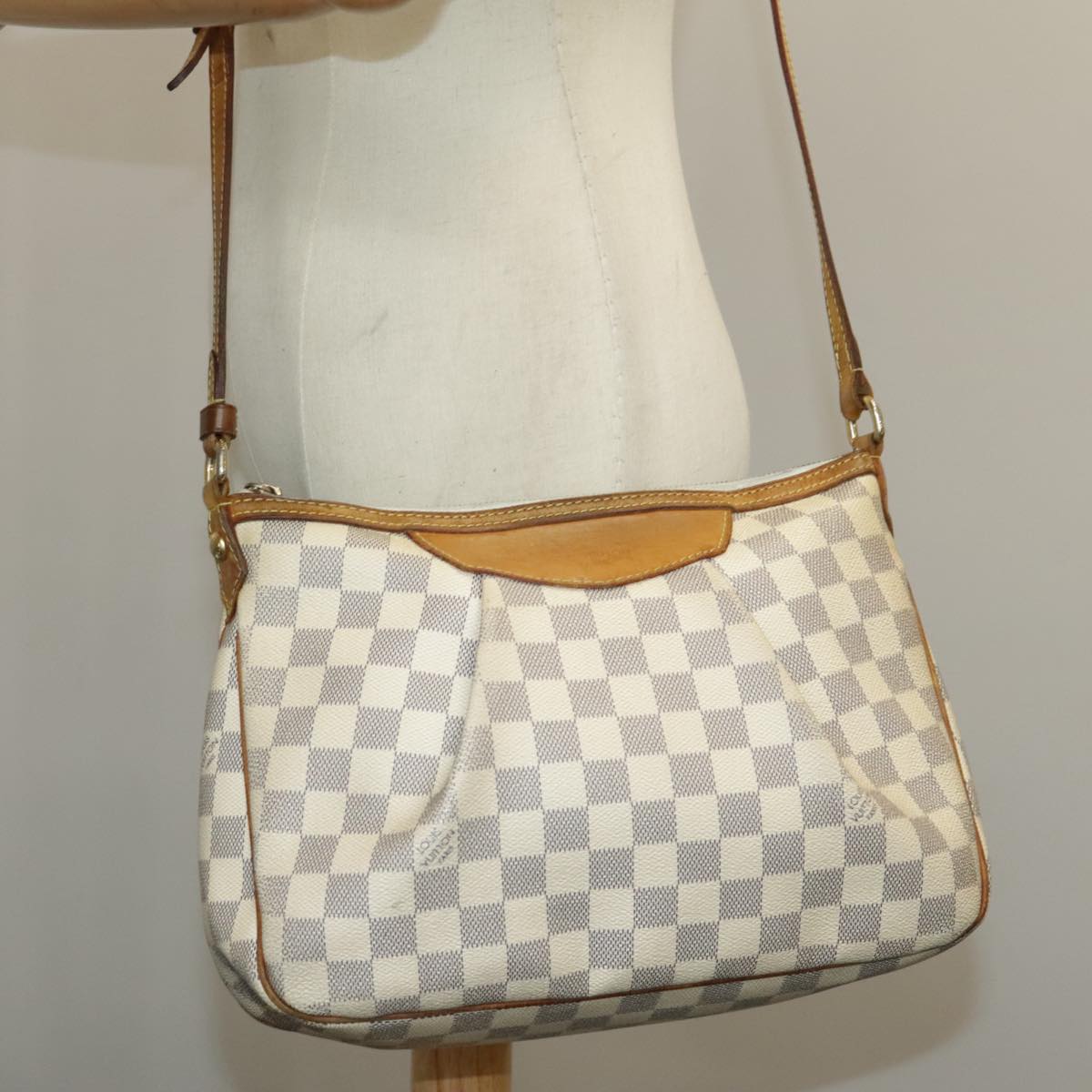 LOUIS VUITTON Damier Azur Siracusa PM Shoulder Bag N41113 LV Auth 89899