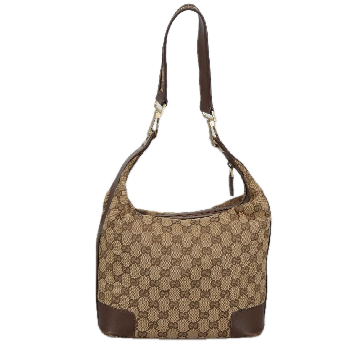 GUCCI GG Canvas Shoulder Bag Beige Gold 001 4204 Auth 101137