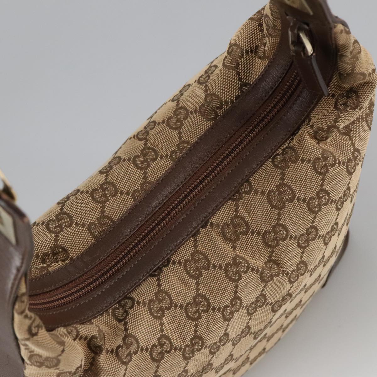 GUCCI GG Canvas Shoulder Bag Beige Gold 001 4204 Auth 101137