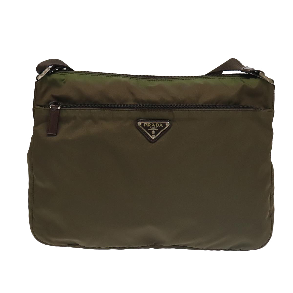 PRADA Shoulder Bag Nylon Khaki Auth 101145 - 0