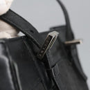 CELINE C Macadam Canvas Shoulder Bag Black Auth 101150-10