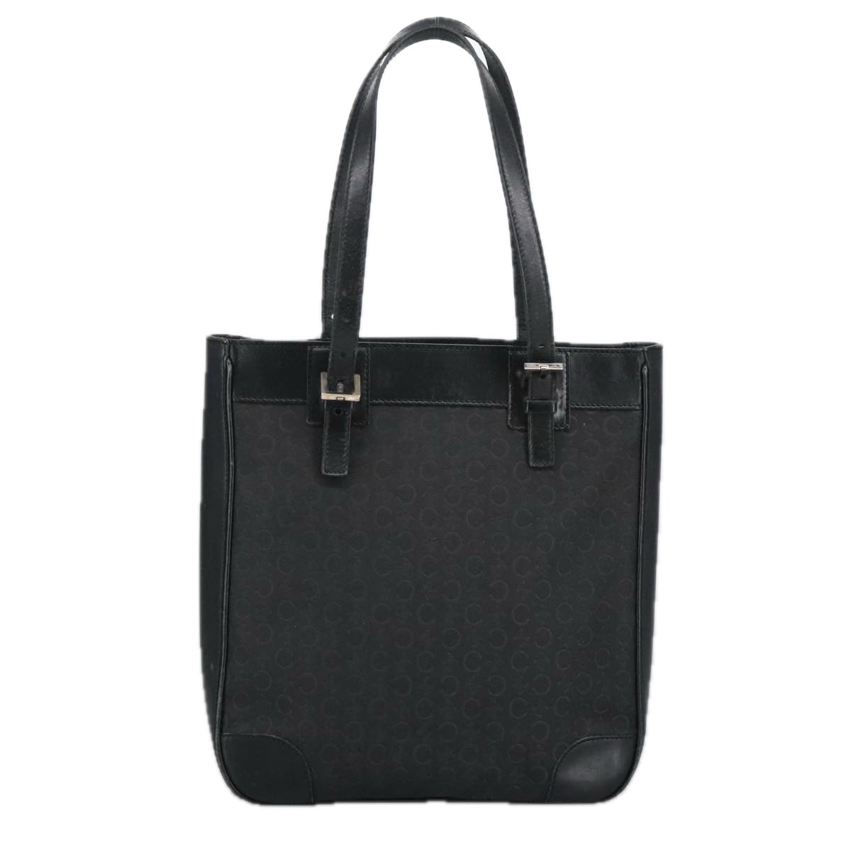 CELINE C Macadam Canvas Shoulder Bag Black Auth 101150 - 0