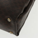 CELINE Macadam Canvas Hand Bag PVC Leather Brown Gold Auth 101152-14