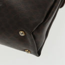 CELINE Macadam Canvas Hand Bag PVC Leather Brown Gold Auth 101152-16