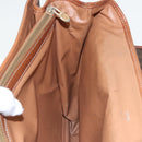 CELINE Macadam Canvas Hand Bag PVC Leather Brown Gold Auth 101152-18