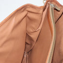 CELINE Macadam Canvas Hand Bag PVC Leather Brown Gold Auth 101152-20