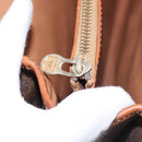 CELINE Macadam Canvas Hand Bag PVC Leather Brown Gold Auth 101152-22