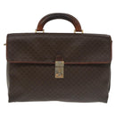 CELINE Macadam Canvas Hand Bag PVC Leather Brown Gold Auth 101152-13