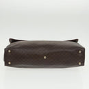 CELINE Macadam Canvas Hand Bag PVC Leather Brown Gold Auth 101152-5