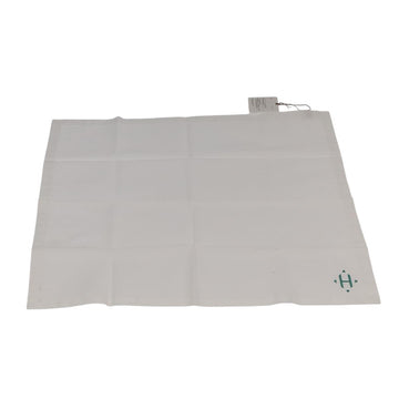 HERMES Handkerchief Cotton White Auth 101161