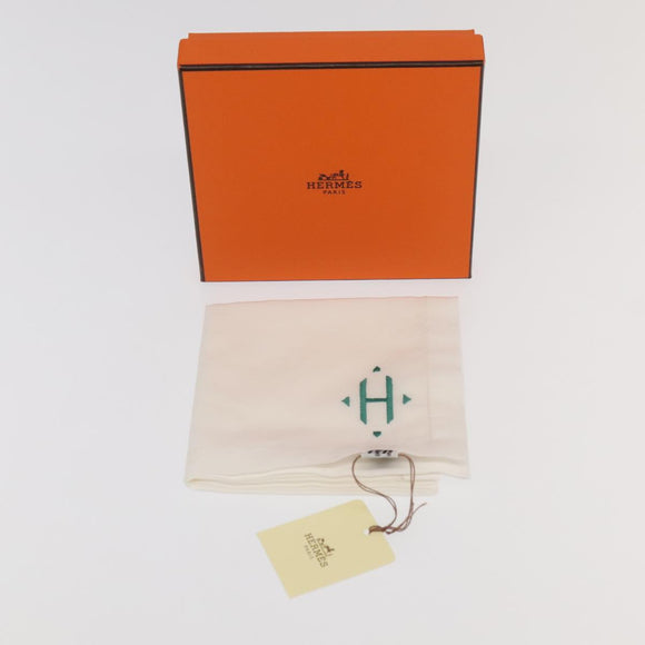 HERMES Handkerchief Cotton White Auth 101161