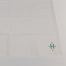 HERMES Handkerchief Cotton White Auth 101161-5
