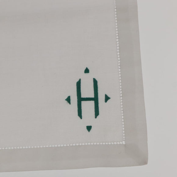 HERMES Handkerchief Cotton White Auth 101161
