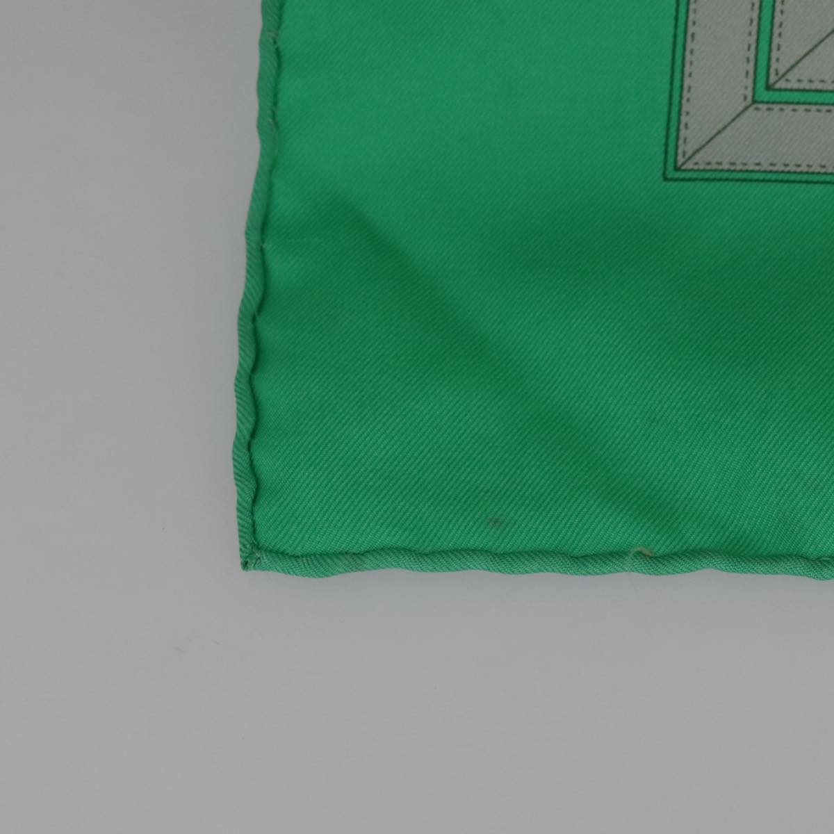 HERMES Carre90 GRANDE TENUE Scarf Silk Green Auth 101166