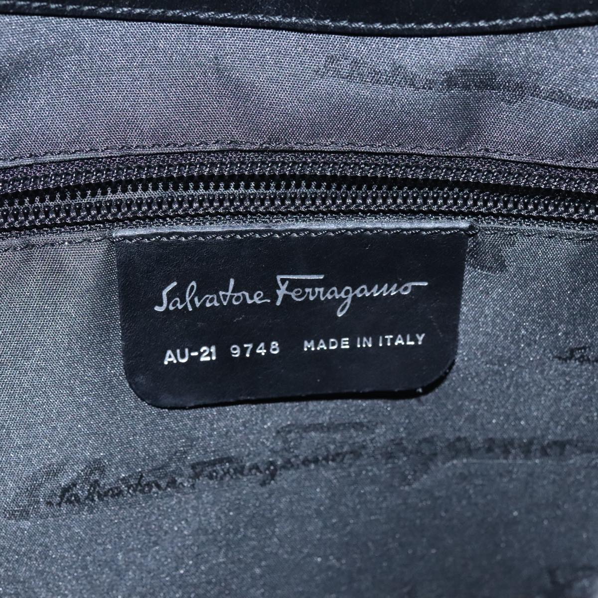 Salvatore Ferragamo Shoulder Bag Nylon Gray Auth 101169