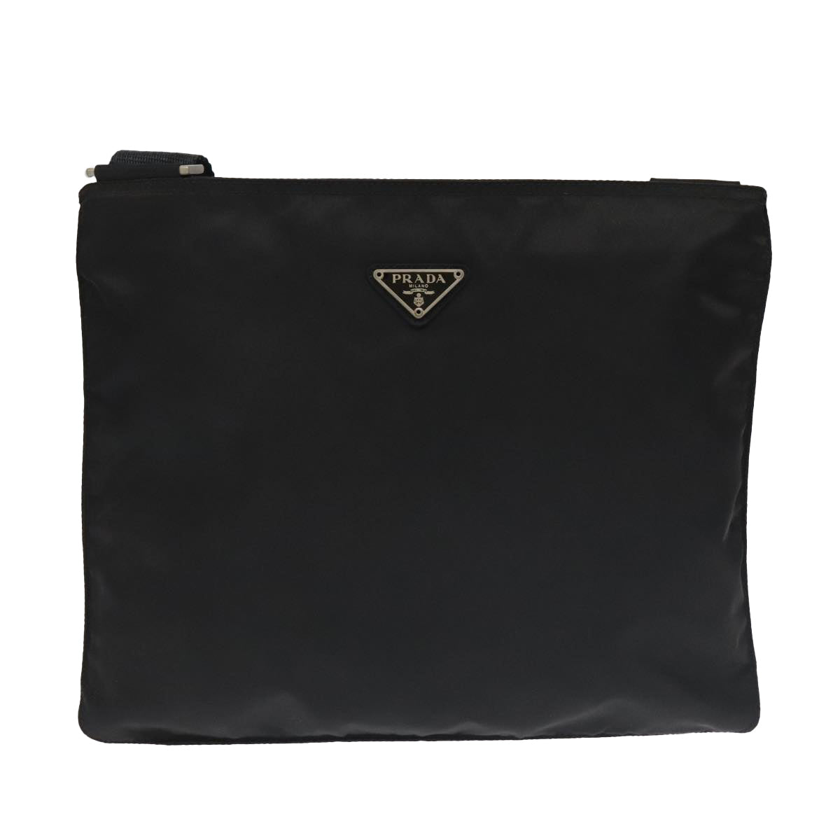 PRADA Shoulder Bag Nylon Black Silver Auth 101173 - 0