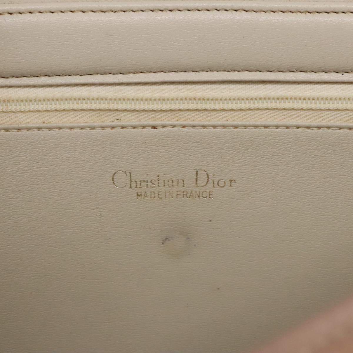 Christian Dior Shoulder Bag Suede Beige Gold Auth 101182