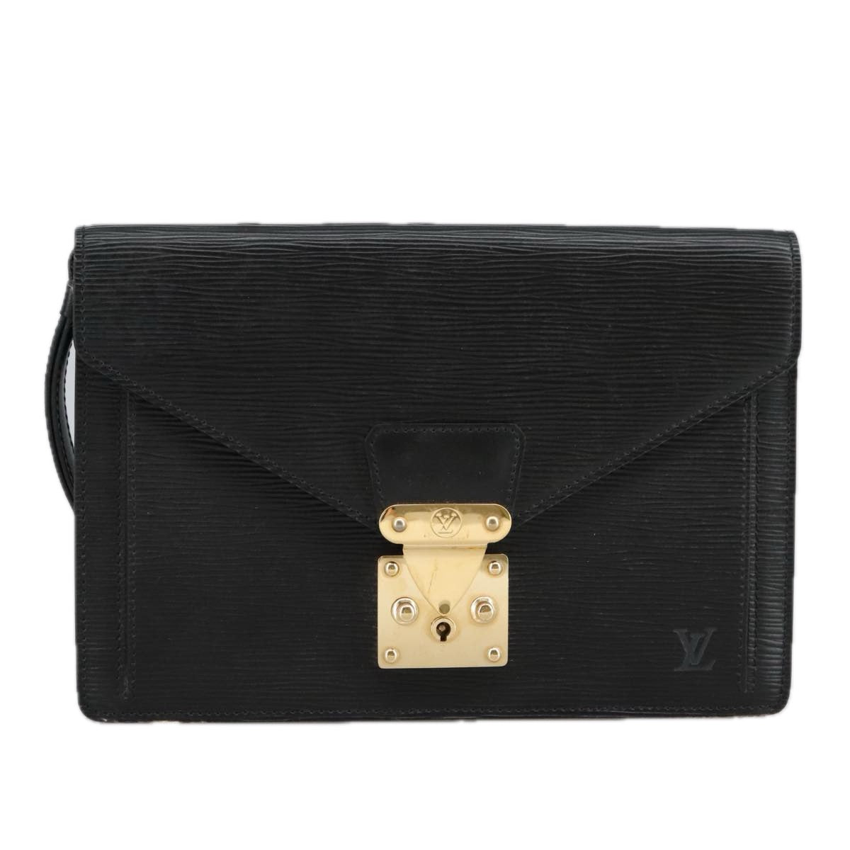 LOUIS VUITTON Epi Serie Dragonne Hand Bag Black Noir M52612 LV Auth 101183 - 0