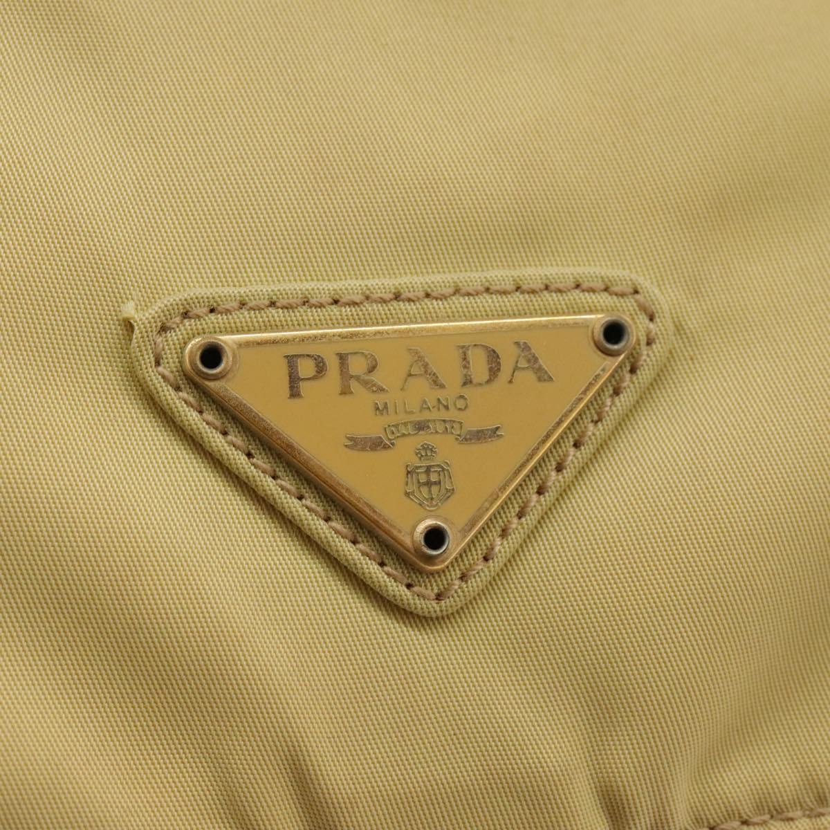 PRADA Shoulder Bag Nylon Beige Auth 101189